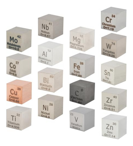 Conjunto De Cubos De Elementos Metálicos, Densidad, Para Tab