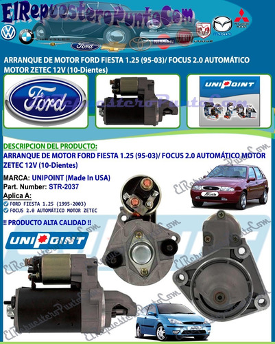 Arranque Ford Fiesta 1.25 Focus 2.0  12v 10-dientes