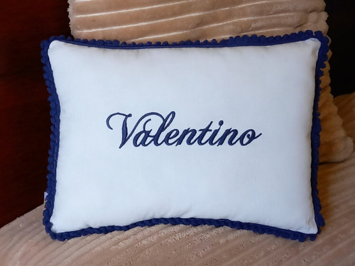 Almohadon Tusor Liso C Nombre Bordado Almohada 