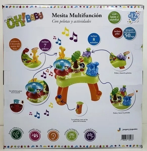 Mesita Didactica Ok Baby Multifuncion Con Sonido + 12 Meses