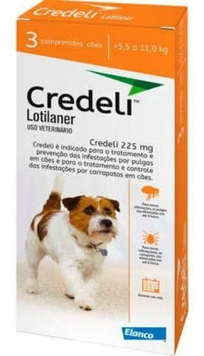 Credeli Antipulgas Carrapatos Cães 5,5 A 11kg (cx 3 Comp.)