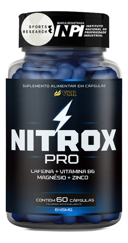 Nitrox Pro 60 Cápsulas Mais Energia E Vigor - Único Sabor Nitro X Pro