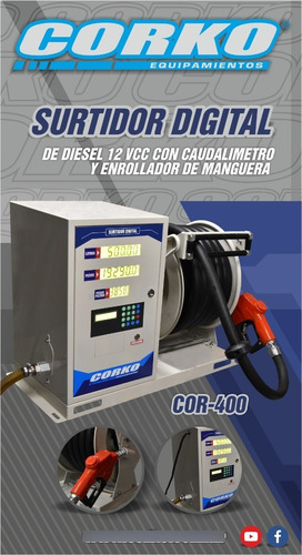 Surtidor Combustible, Gas Oil, 12volts C/ Enrollador
