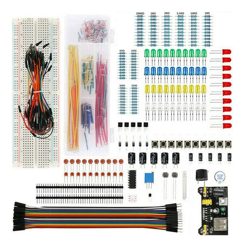 Kit De Componentes Eletrônicos 830pcs Compatível Com Arduin
