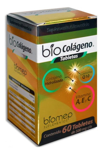 Bio Colágeno Biomep 500mg Suplemento 60 Tabletas