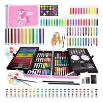 Comprar Set De Arte Profesional 145 Pcs Kit De Dibujo Boceto Y Dibujo De Arte Carcasa Plegable De Aluminio Incluida La Lapices De Color Marcadores Ideal Regalo Para Niños Suministros De Estudiantes Rosa