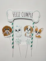 Comprar Adorno De Torta Cake Topper Oferta Listo Para Retirar-enviar Rosa Gato Cat Perro Perrito