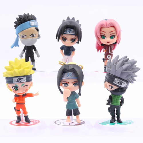 Set De 6 Figuras De Naruto Shippuden Anime 7cm De Pvc