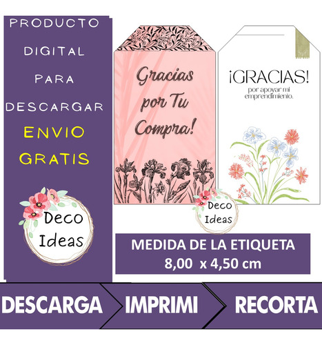 Kit Emprendimiento 06 Gracias Por Tu Compra Tags Etiquetas