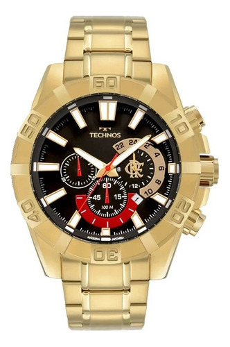 Relógio Technos Cronógrafo Flamengo Troca Pulseira Dourado