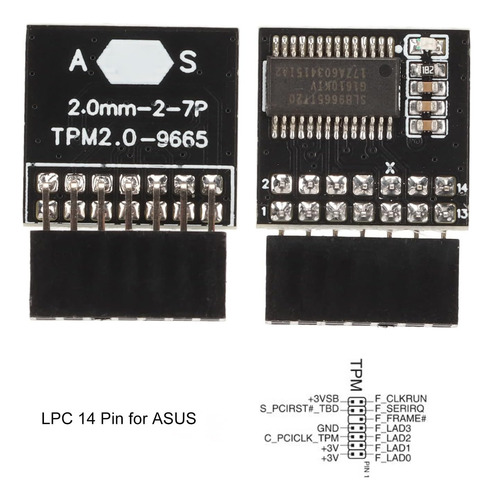 Módulo Tpm2.0 Spec 14 Pin Módulo Soporte Ddr4, Ddr3, Módulo