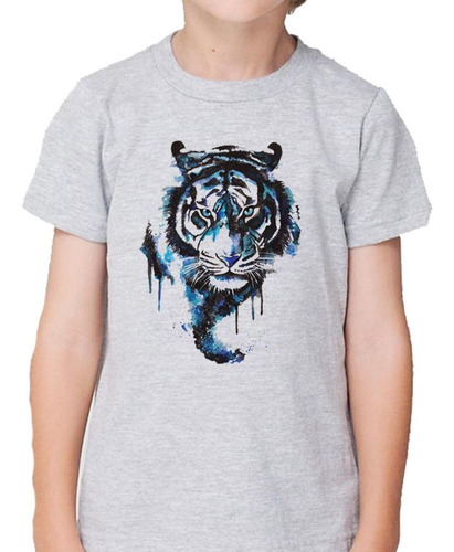 Remera De Niño Tigre Pintado En Acuarela