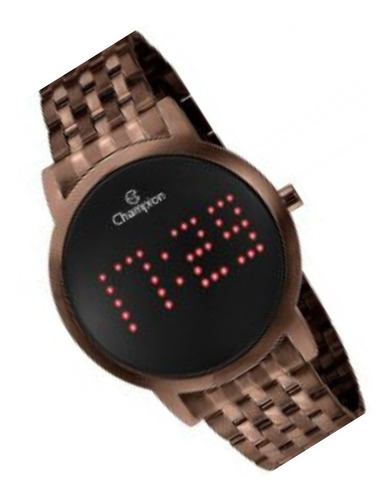 Relogio Feminino Digital Led Vermelho Marrom Chocolate Champion Original + Nf