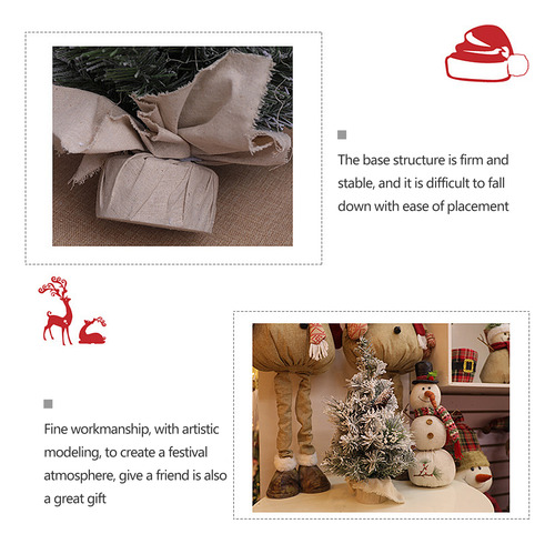 Decoración De Mesa Navideña Con Un Pequeño Árbol De Cedro De