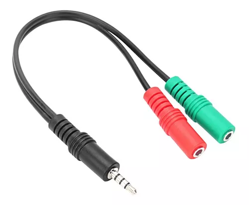 Cable De Audio Auxiliar Con Microfono Miniplug 3.5 M A Miniplug 3.5 M 1Mts  Para Auricular