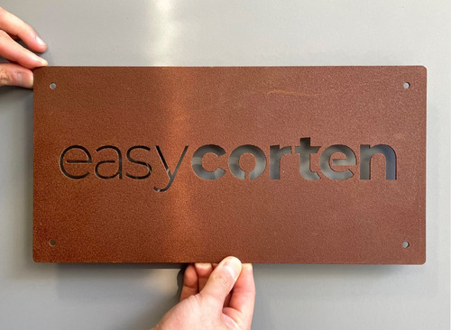 Logo Para Fachada Em Aço Corten 80 X 50cm. Aço Corten