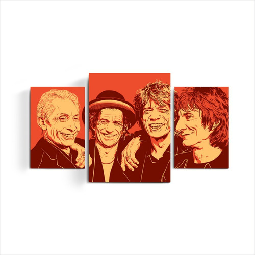 Cuadro Triptico The Rolling Stones Mick Jagger Keith Richard