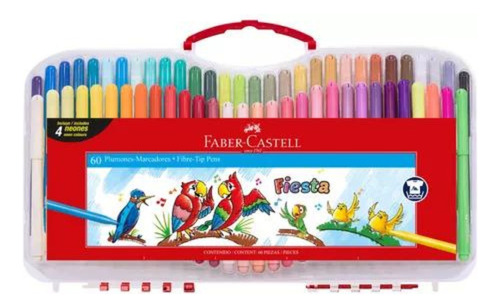 Marcadores Fiesta Faber-castell Valija X 60 Para Regalo