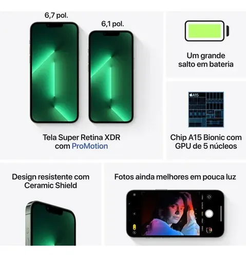 iPhone 13 Pro Alpine Green 128GB SIMフリー Apple iPhone 13 Pro (128 GB) - Verde-alpino | MercadoLivre