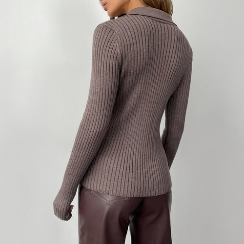 Jersey De Punto Estilo Mujer, Cuello Holgado, A La Moda