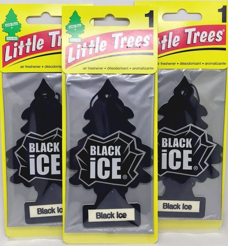 Aromatizante Little Trees Cheirinho Kit 3 Un. Black Ice Eua