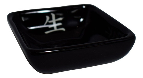 Recipiente Para Salsa De Soja Negro Con Kanji 7 Cm