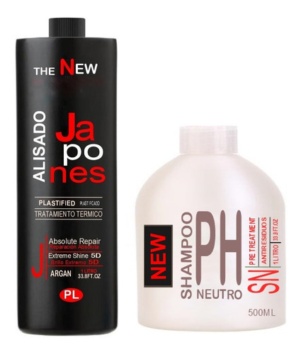Alisado Japones 1 Litro Fuerte Crema + Shampoo Neutro 500 Ml