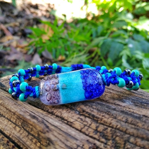 Imagen 3 de 3 de Pulsera Tejida Chaquiron Soda Mar