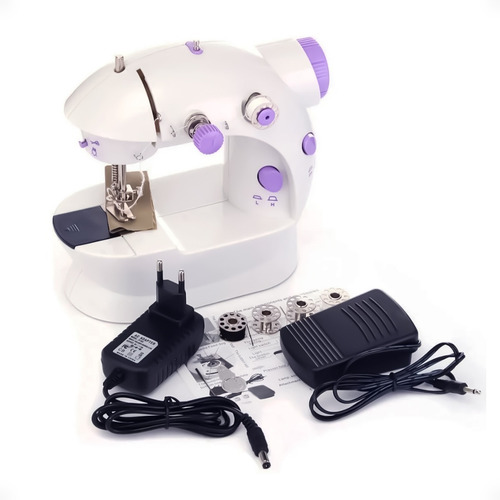 Imagen 4 de 10 de Mini Maquina De Coser A Pila Y Electrica Portatil Pedal Otec