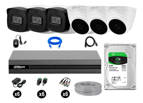 Cámaras Seguridad Kit 6 1080p Disco 2tb 40m Largo Alcance