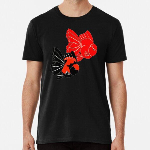 Remera Oranda Full Red Y Oranda Red Black Goldfish Pair Logo