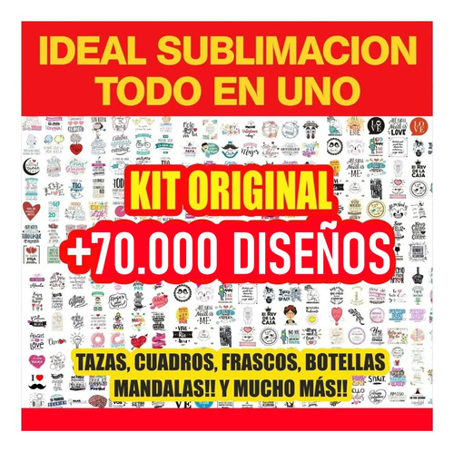 Kit 70.000 Vectores Sublimar Botellas Cuadro Frasco Tazas