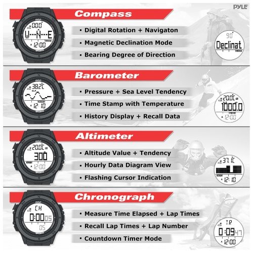 Reloj Deportivo Multifuncion Digital Pyle Pswwm82bk Con Alti | Mercado Libre