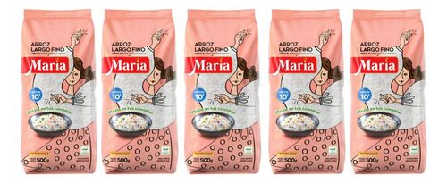 Pack X5 Arroz Maria Largo Fino Blanco 500gs 00000