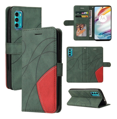 Funda Para Motorola Carcasa Celular De Cuero Tipo Cartera