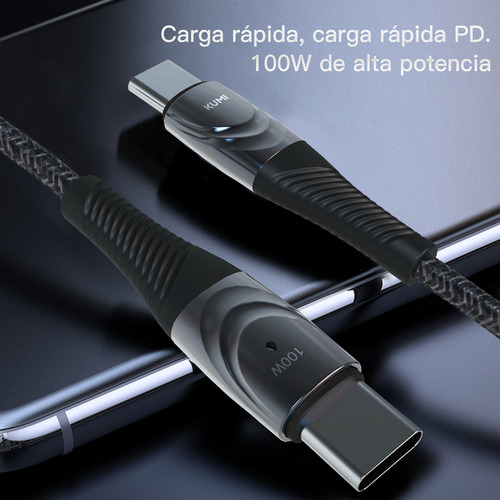 Kumi B1 Cable De Datos Usb C/tipo C Carga Rapida 100w 1.2m