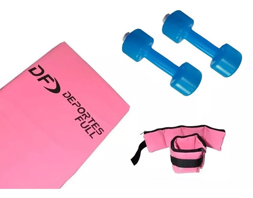 Kit Rosa Colchoneta Y Mancuernas Tobillera 1kg Servicegym