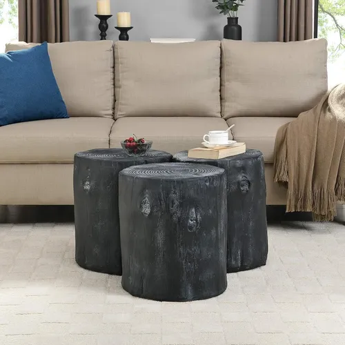 Firstime & Co. Mesa De Troncos De Árbol Blanco, Diseño