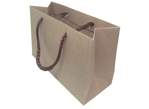 1000 Bolsas De Papel Kraft Con Asas Macrame 13.5x5.5x9cm M-5