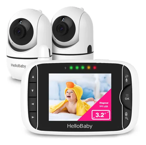 Monitor De Vídeo Para Bebés Hellobaby Hb65 Con 2 Cámaras, Vi
