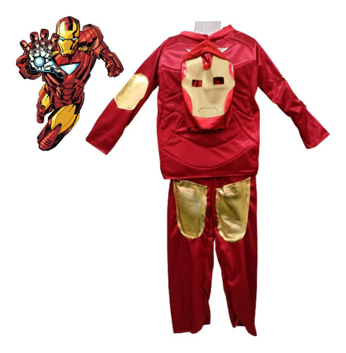 Disfraz De Iron Man Super Héroe Para Niños Con Mascara.