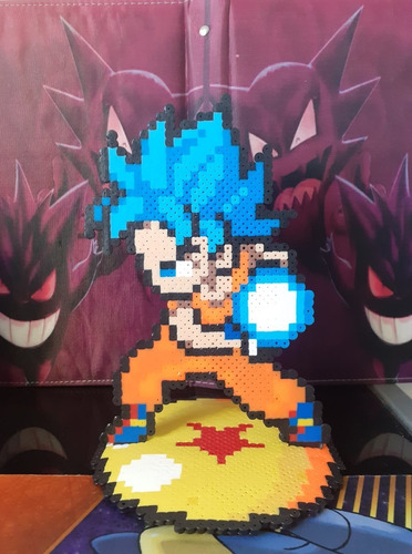 Figura Goku Ssj Blue (dragon Ball) 8bits (pixel Art) Hama