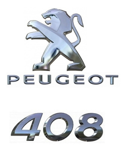 Kit 3 Insignias Monogramas De Baul Peugeot 408 Original