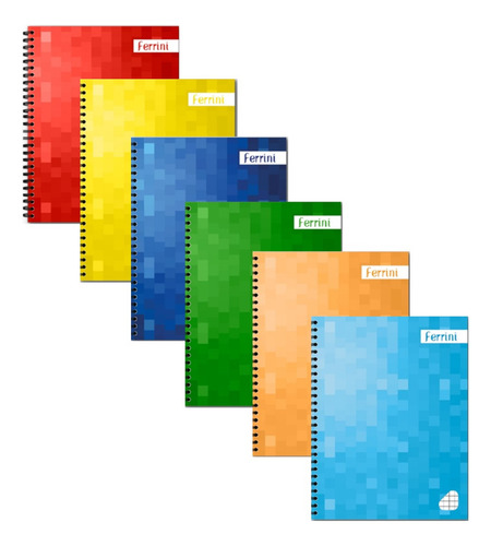 Cuadernos Profesionales Doble Aro Ferrini Unicolor 150h 12pz Color Cuadro Grande