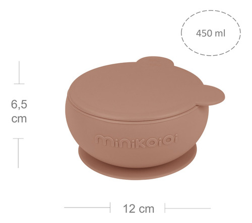 Imagen 1 de 6 de Bowl Silicona 450ml Antideslizante Con Tapa Minikoioi Bowly