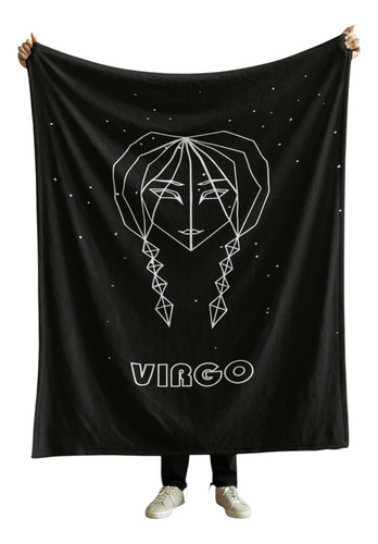 Cobija Frazada Todos Los Signos Zodicales + Cuarzo Regalo Signo Zodiacal Virgo Frazada Ligera 110x160cm