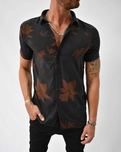 Camisa Hombre Heaven Estampada Fibrana Slim Fit Bond