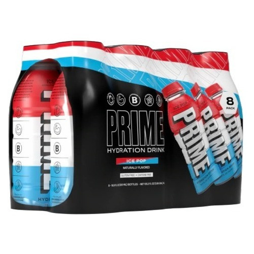 Prime Hydration Ice Pop 500ml - 8 Pack