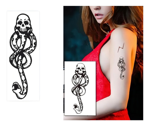 Tatuagem Cosplay Temporária Bellatrix 10x6cm