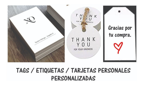 500 Tarjetas Personales Byn - Tags Cartulina 210gr Doble Faz